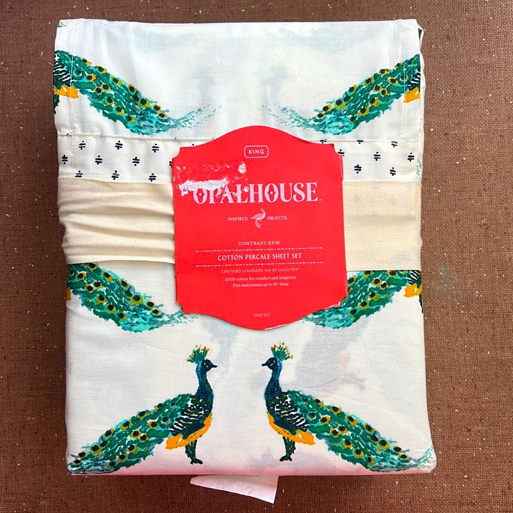 Opalhouse Peacock KING SHEETS & PILLOWCASES SET NEW in package